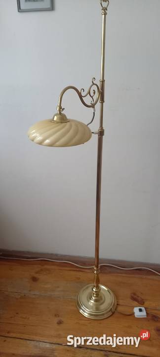 Mosiężna lampa podłogowa z ozdobnym ruchomym Skierniewice