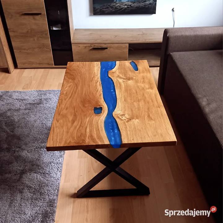 Stolik kawowy stół z litego drewna żywica Dębowiec sprzedam