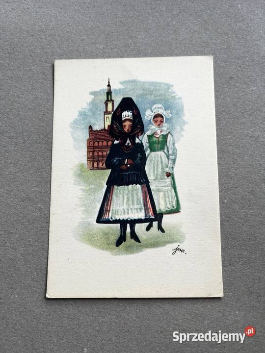 Pocztówka Stroje ludowe Poznańskie J M Szancer