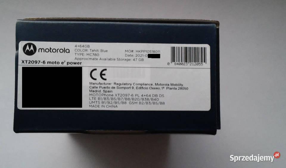 Nowa Smartfon Motorola E7 Power 464GB XT20976 dolnośląskie Wrocław sprzedam