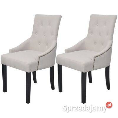 vidaXL Krzesła stołowe 2 kremowa szarość Warszawa