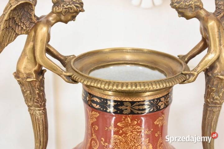Porcelanowa Czerwona Waza Amfora Nimfy Porcelana małopolskie Kraków sprzedam