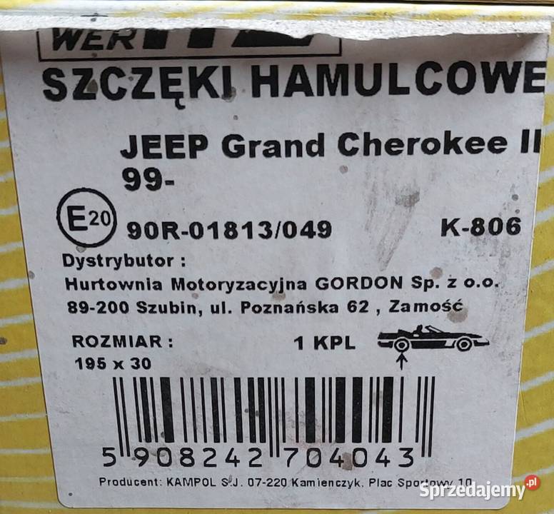 SZCZĘKI HAMULCOWE JEEP GRAND CHEROKEE II 9905 dolnośląskie Mielęcin