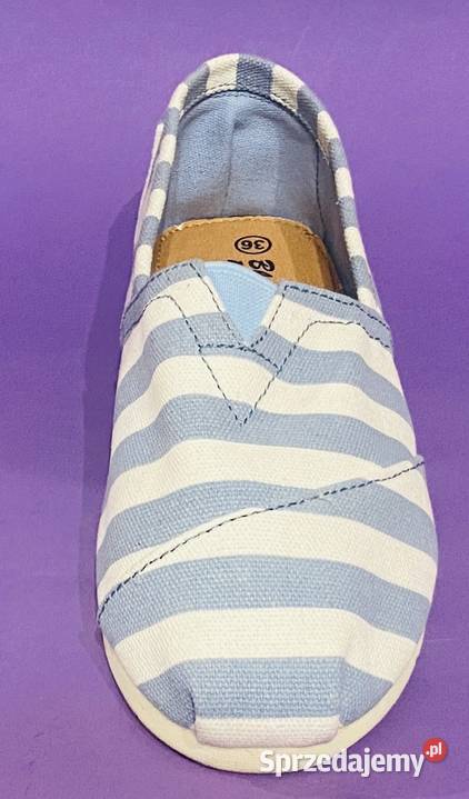 Damskie niebieskobiałe mokasyny rozmiar 36 Balerinki Żyrardów