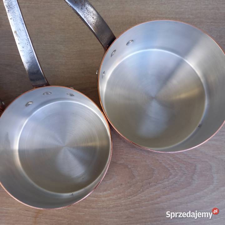 Miedziany garnek rondel komplet 4 grube dno Warszawa