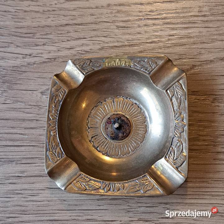 Wyjątkowy mosiężny świecznik vintage kwadratowy Domaszczyn sprzedam