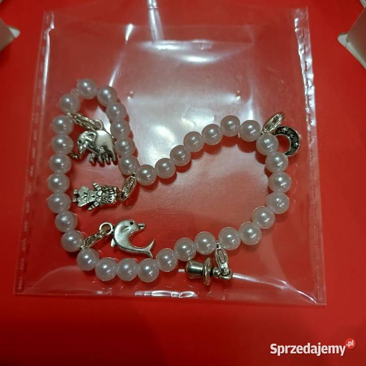 Bransoletka z koralików z zawieszkami Sieradz sprzedam