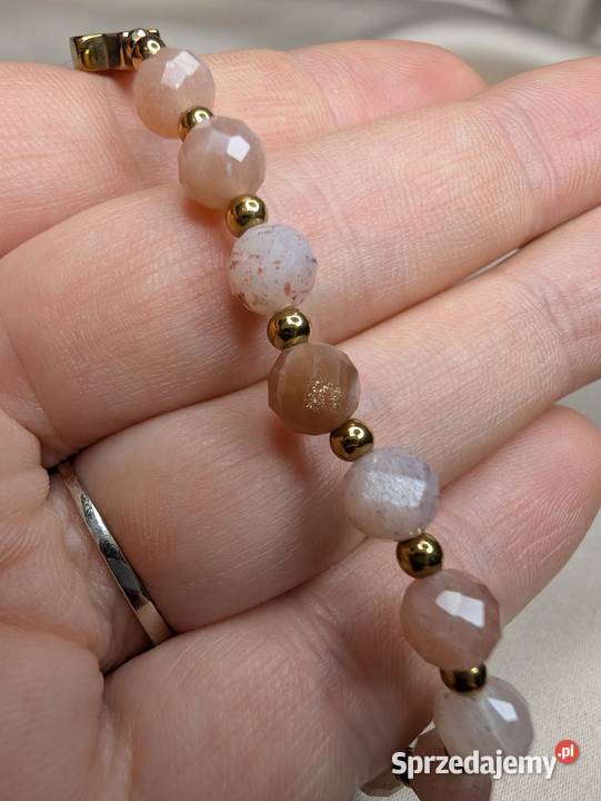 Bransoletka różaniec kamień słoneczny krzyżyk Bransoletki Kraków