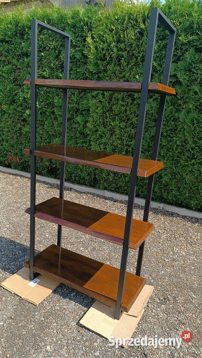 Regał drewniany lite na książki półka loft Radłów