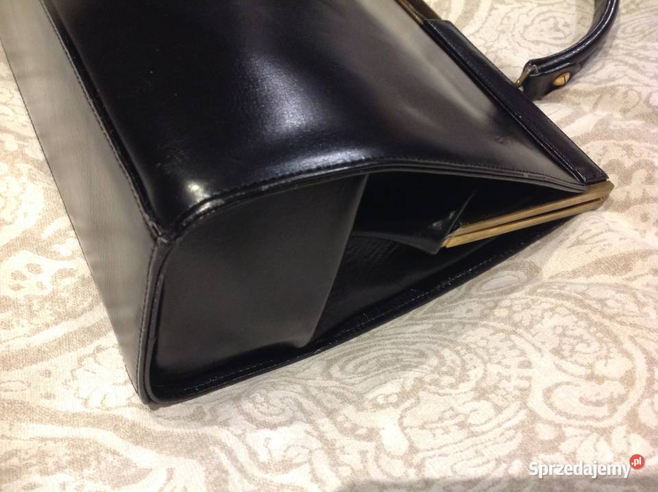 Kuferek Torebka Skórzana Damska Czarna Skóra Galanteria i dodatki