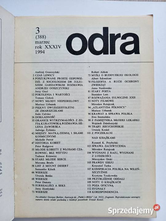 Odra 3 388 marzec 1994 buddyzm miękka Kraków