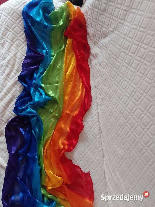Hiszpańska duża chusta tęczowa z Madrytu szal Kraków