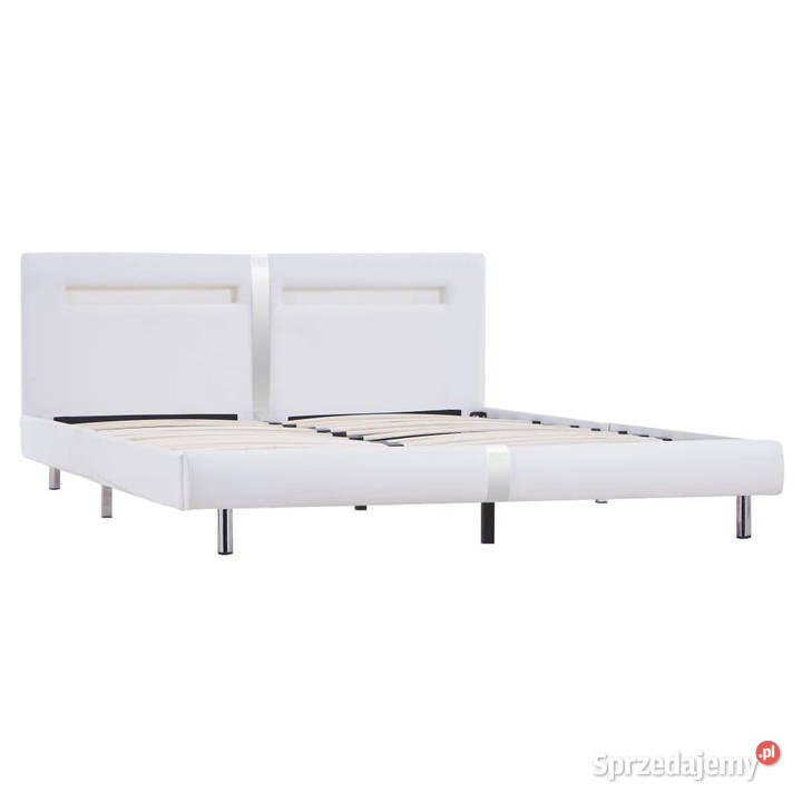 Rama łóżka LED biała sztuczna skóra 180 x 200 Warszawa