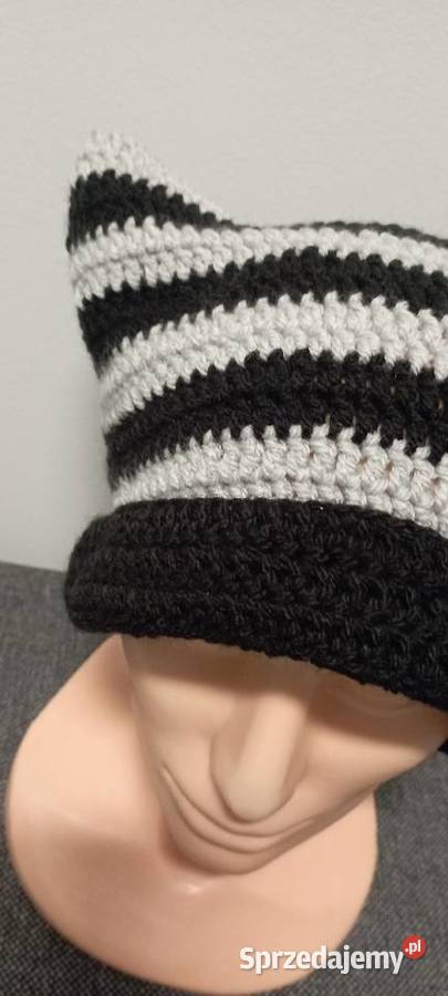 Czapka z uszami kot cat beanie Galanteria i dodatki Wrocław sprzedam