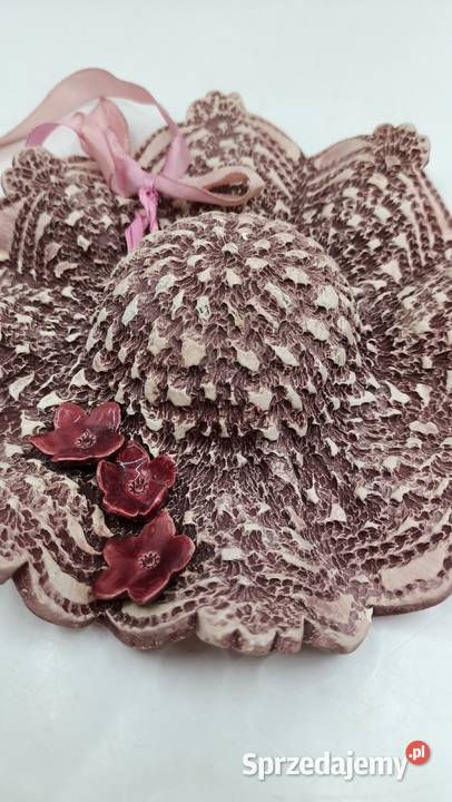 Ceramiczny dekoracyjny kapelusz ozdoba Antyki