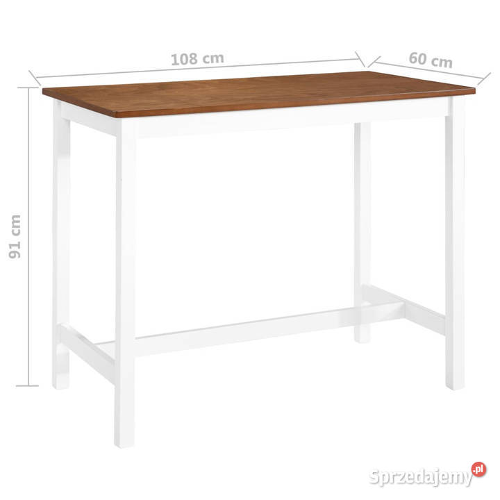Stolik barowy z drewna 108 x 60 x 91 WM245548 mazowieckie Warszawa