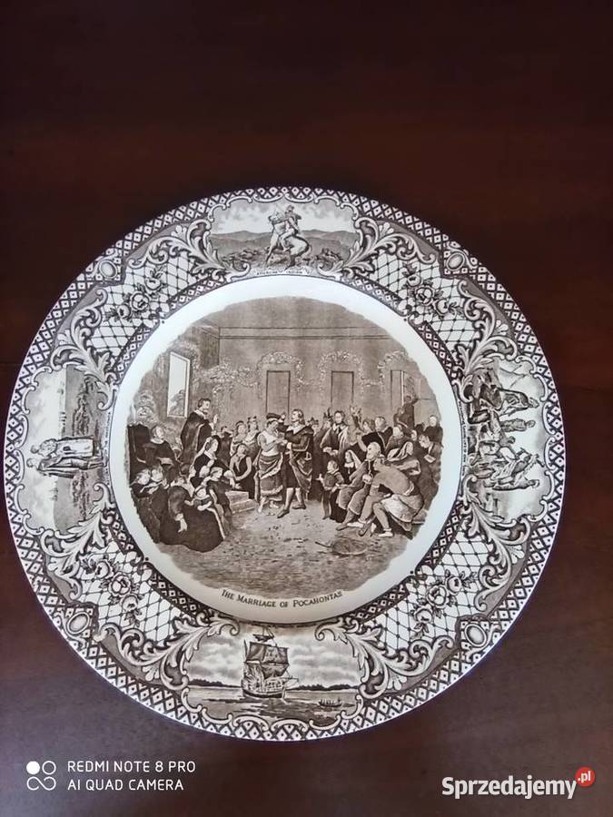 Patera z obrazem The Miriagge of Pocahontas Gdańsk
