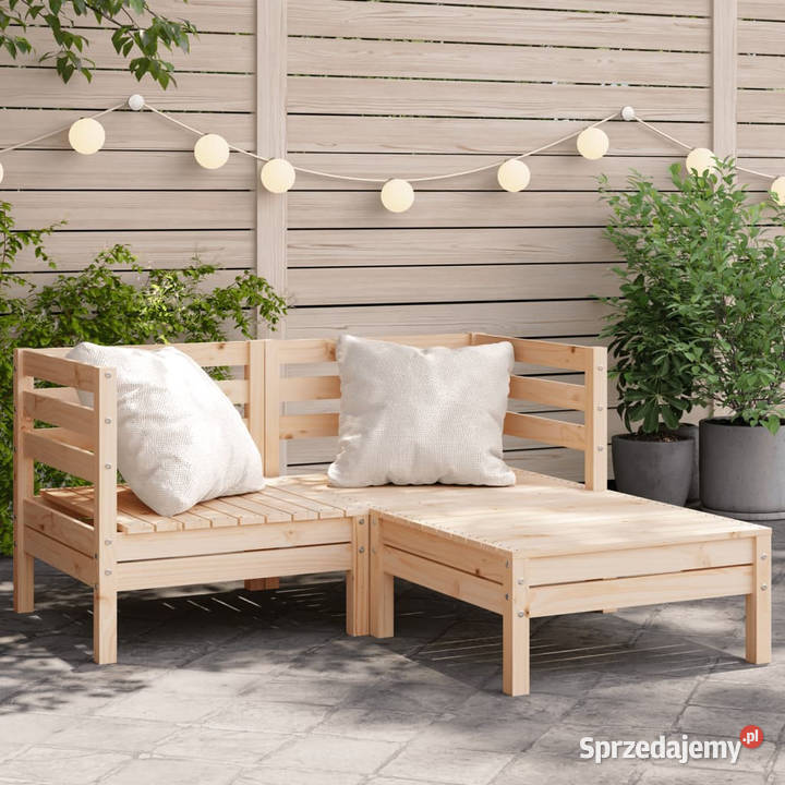 Ogrodowa sofa 2osobowa z podnóżkiem lite drewno Warszawa sprzedam
