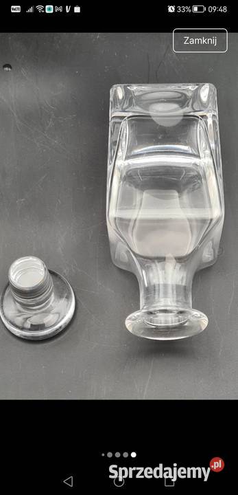 Kryształowa piękna karafka Porcelana i szkło lubelskie Biłgoraj