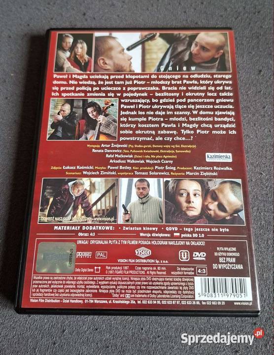 Gniew 1997 Film DVD DVD małopolskie Kraków