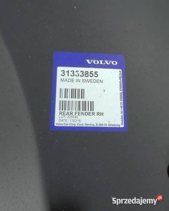 Błotnik prawy tył tylny Volvo V40 II 31333855 osobowe dolnośląskie