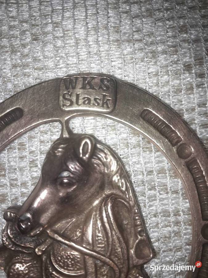 Mosiężna podkowa z koniem Wrocław