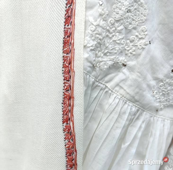 Szal orientalny indyjski haftowany haft paisley Pozostałe Moda i Styl Szczecin