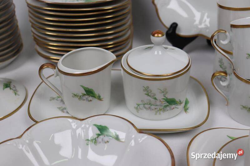 Serwis do kawy Hackefors Konwalje 12 osob 17 Porcelana i szkło Szczecin sprzedam