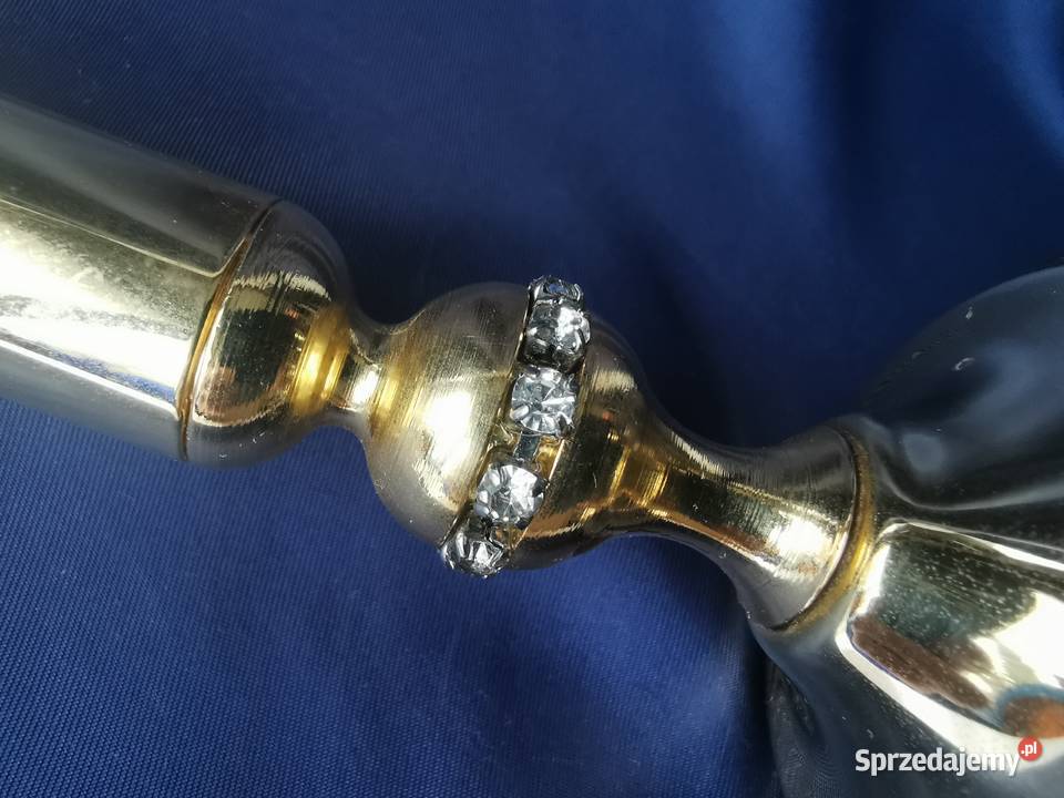 świecznik platerowany 24k złotem