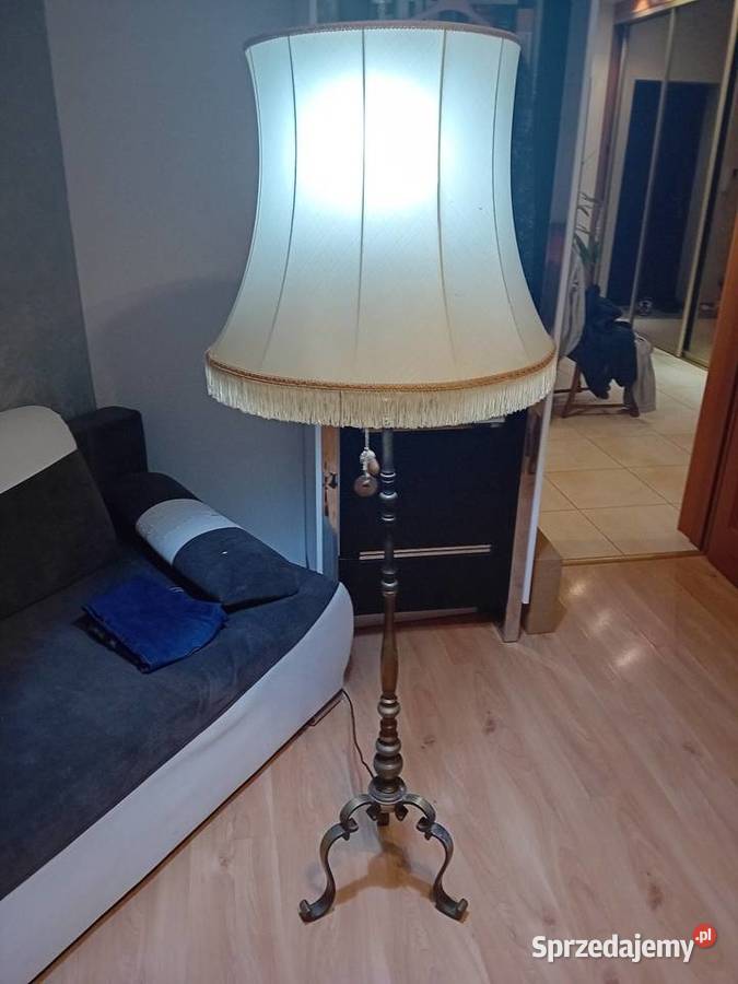 Stylowa lampa stojąca antyk mosiądż Szczecin