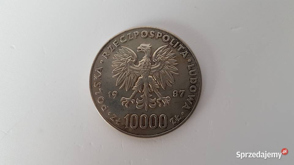 10 000 Papież Jan Paweł II 1987 Ag 750 srebro Dąbrowa Górnicza