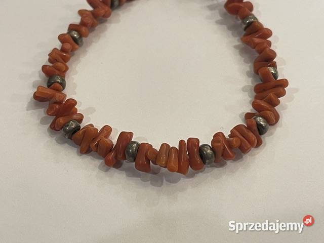 Srebrna bransoletka 925 z naturalnym koralem