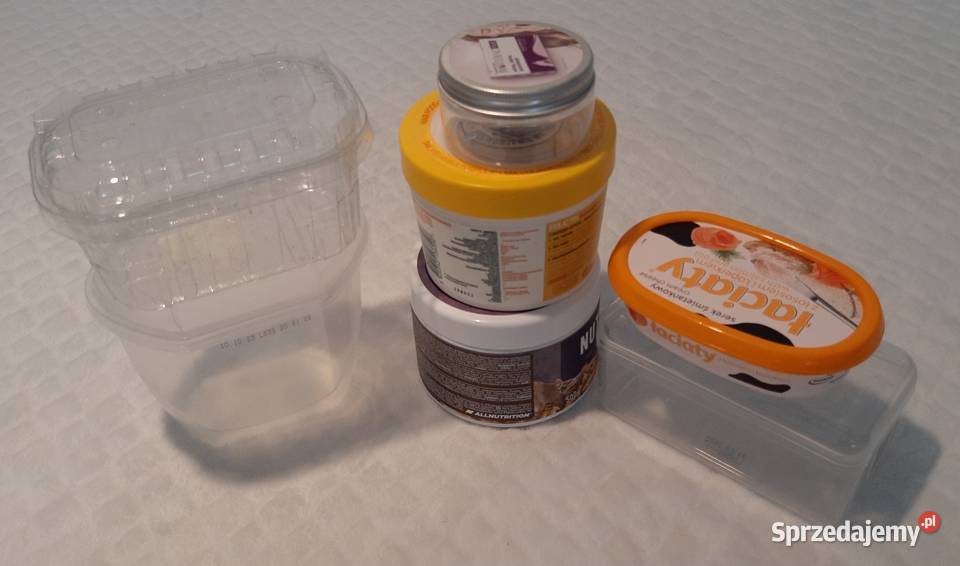 Pojemniki plastikowe zamykane mix zestaw 7 śląskie Czeladź