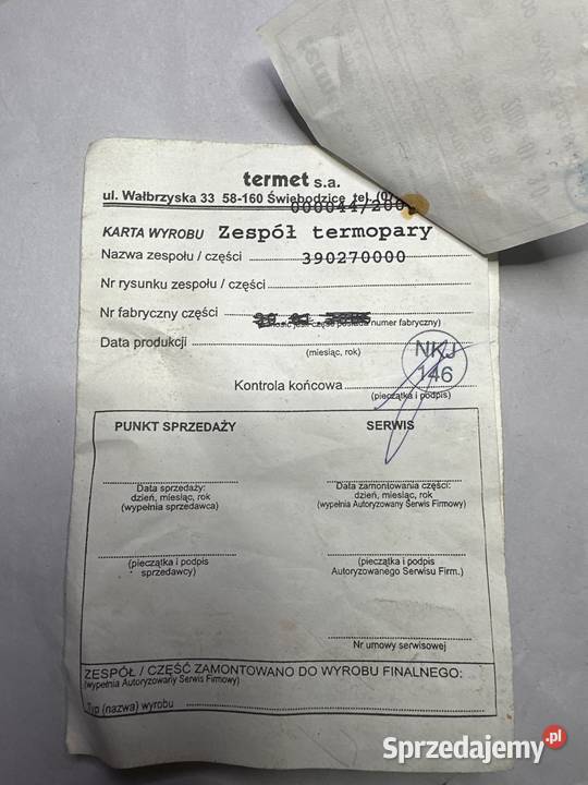 Zestaw termopary 390270000 Akcesoria grzewcze Gliwice