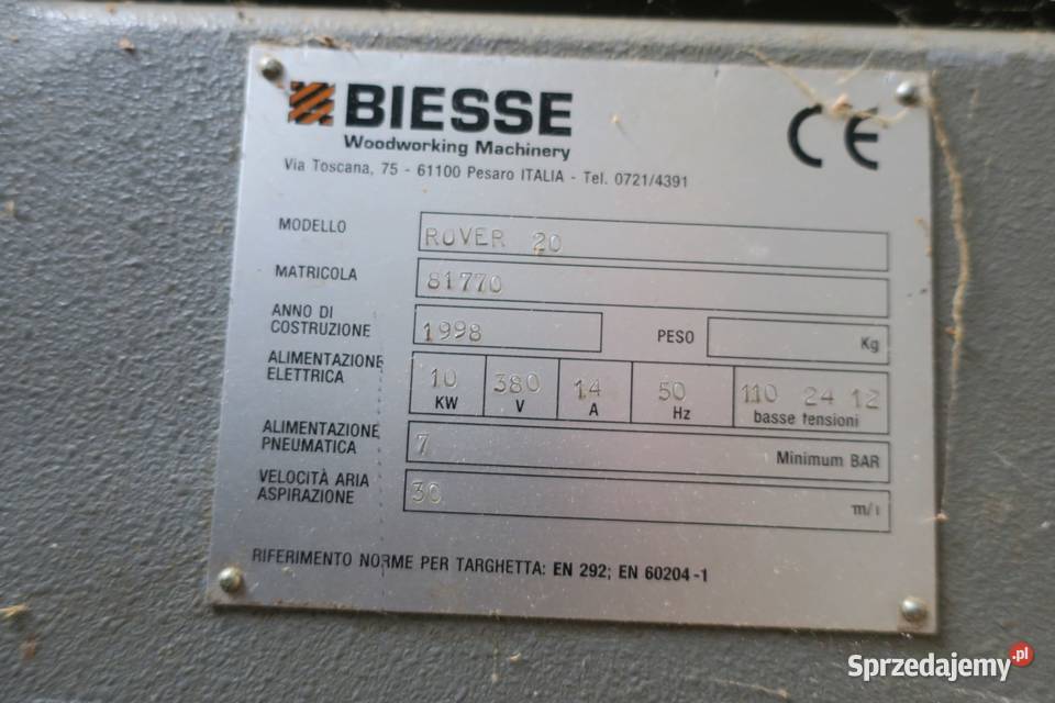 Centrum obróbcze Biesse ROVER 20 Bartoszyce