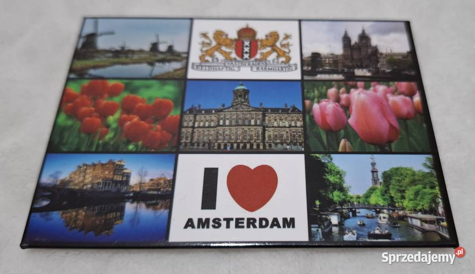 Magnes na lodówkę I Love Amsterdam 9x65 Kolekcje Czeladź