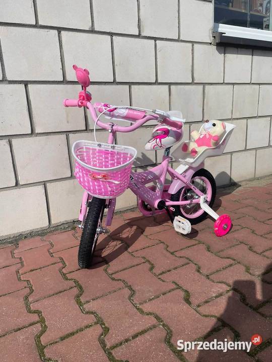 329 Rower 16 różowy z misiem Zabrze