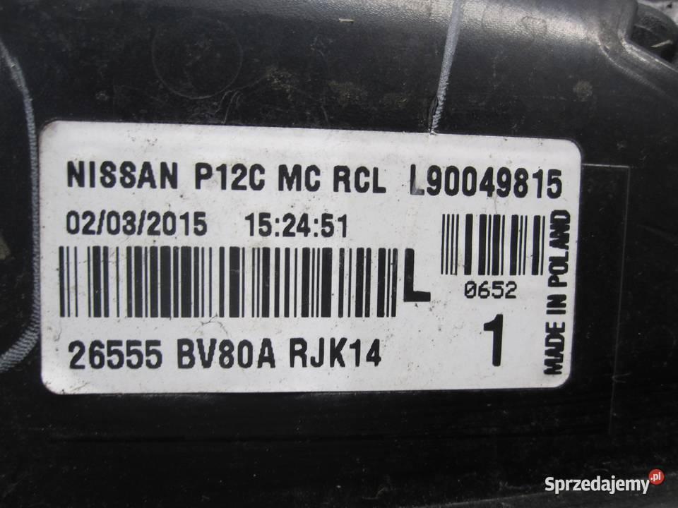 NISSAN JUKE 15r lampa lewa tył 26555BV80A Lampy tylne Kielce