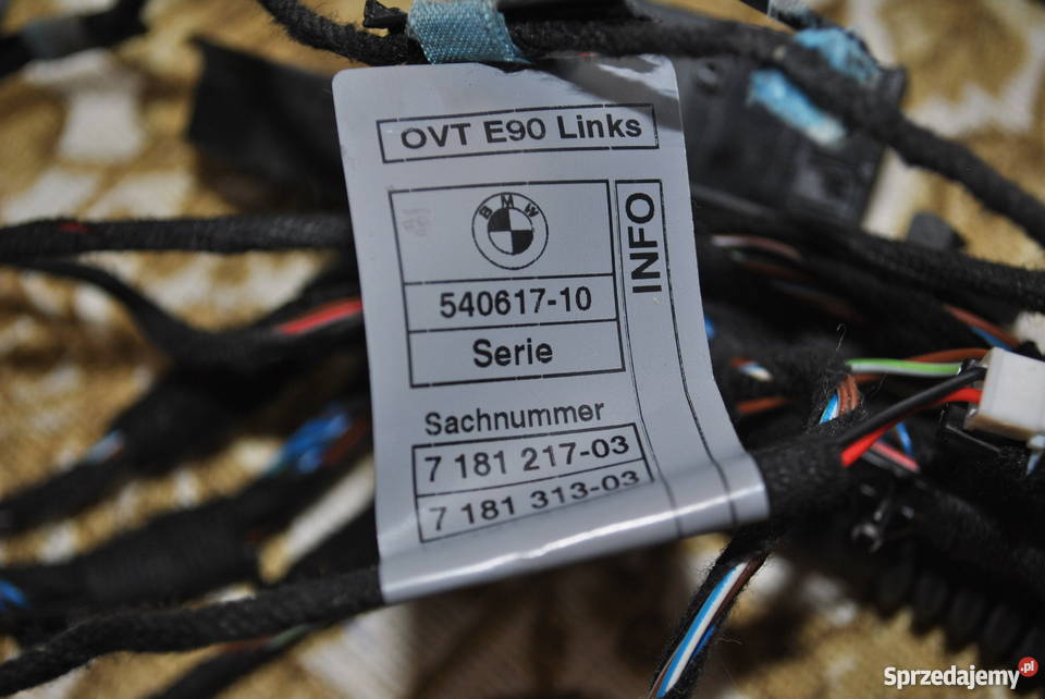 Kompetna wiązka elektryczna BMW E90 LEWY TYŁ śląskie Poręba