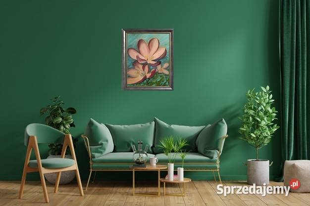 Obraz olejny Egzotyczny kwiat Lublin sprzedam