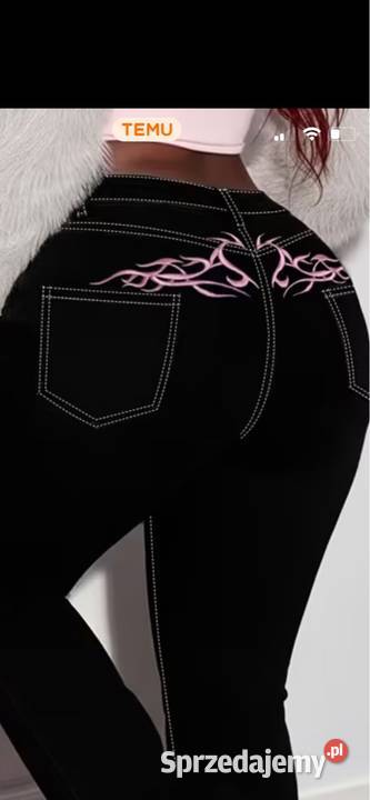 Spodnie dzwony y2k nowe czarny podkarpackie Jasło