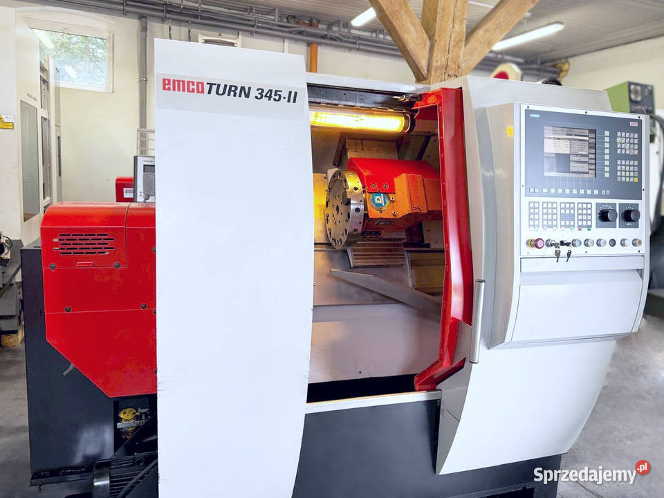 Tokarka CNC EMCO TURN 345 II podajnik oś C z Zabór