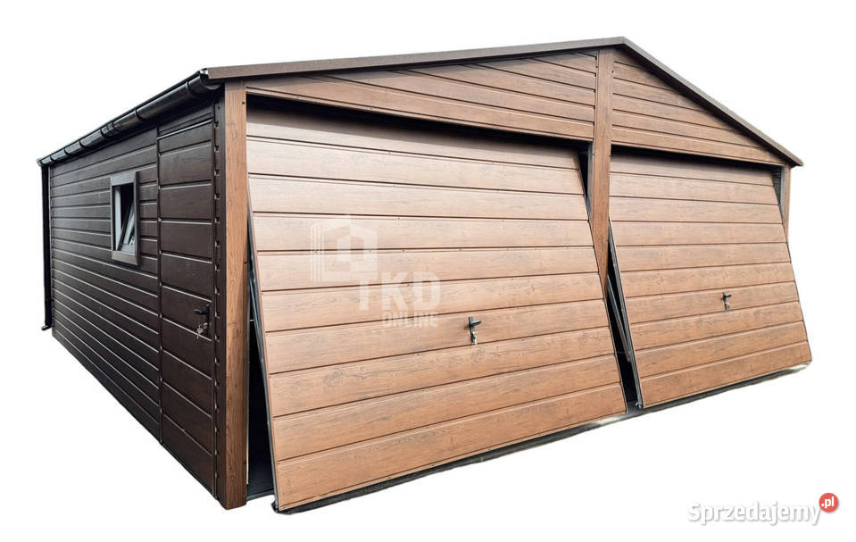 Garaz blaszany 6x6 m 2x brama 2x okno rynny dach Toruń sprzedam
