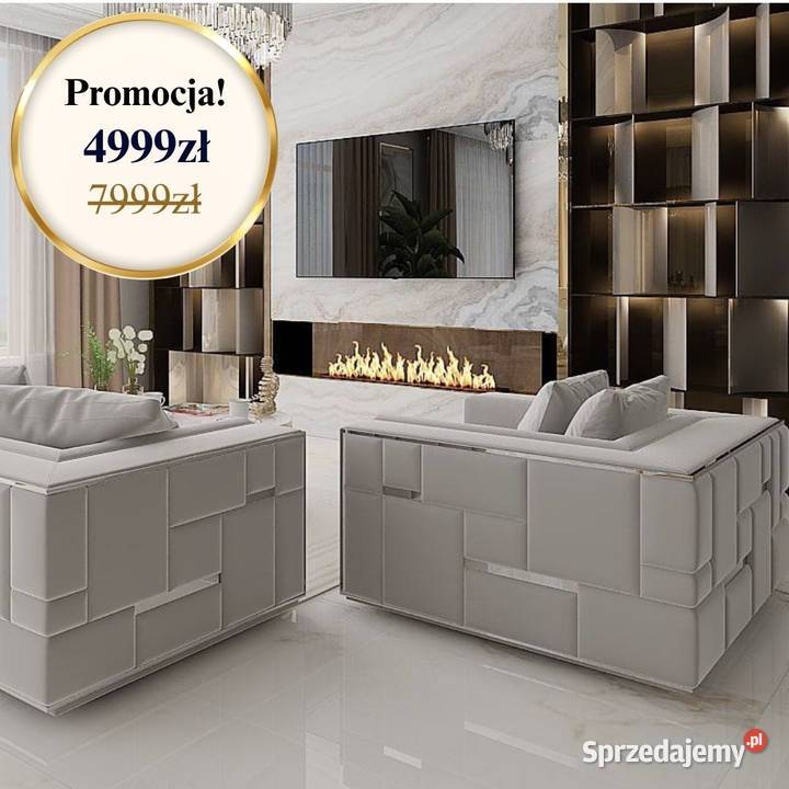 Fotel EMPORIO Szary Srebrny Glamour Luksusowy Warszawa sprzedam