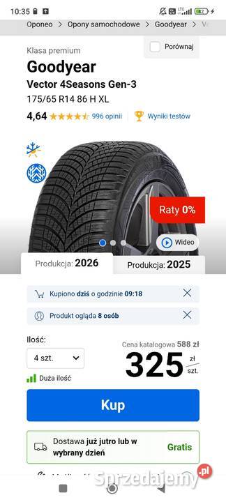 Goodyear 175 65 14 Całoroczne 2024r Inowrocław