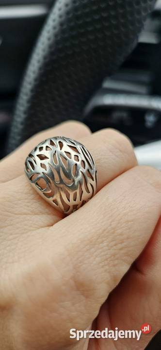 Srebrny piękny pierścionek ażurowy stare srebro Wrocław