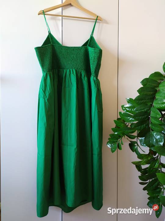 Sukienka zielona midi HM bawełniana 44 46 xxl Rozkloszowana  Koszalin