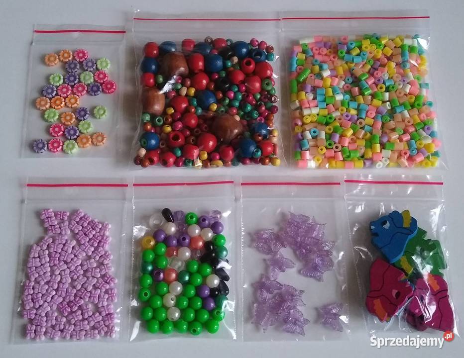 Koraliki MIX Drewno Plastik