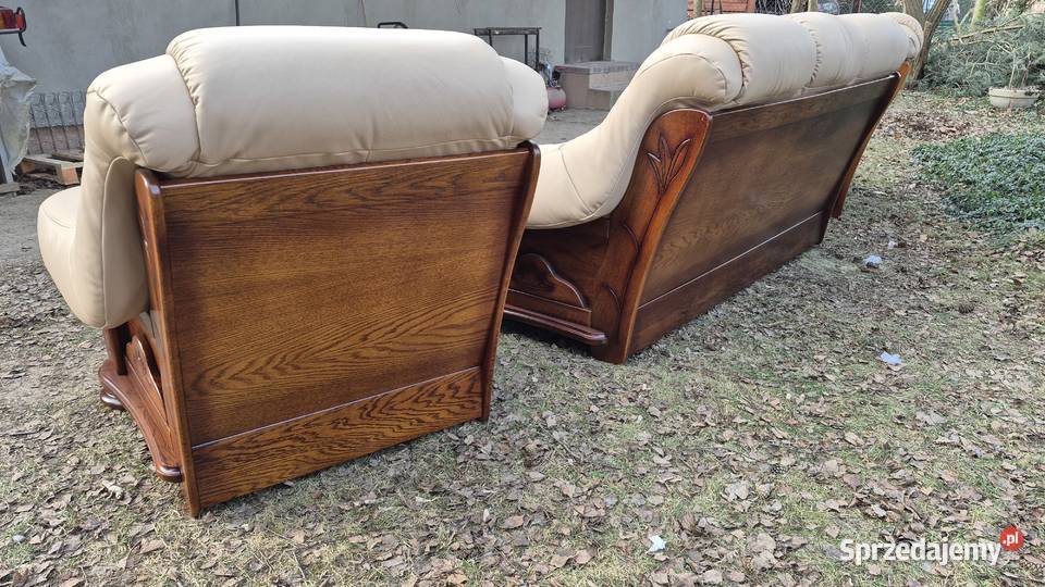 Komplet wypoczynkowy 3 1 1 Nowa skóra naturalna Śmigiel