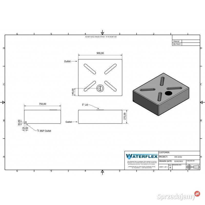 płaski zbiornik do kampera do jachtu zbiornik Wałbrzych